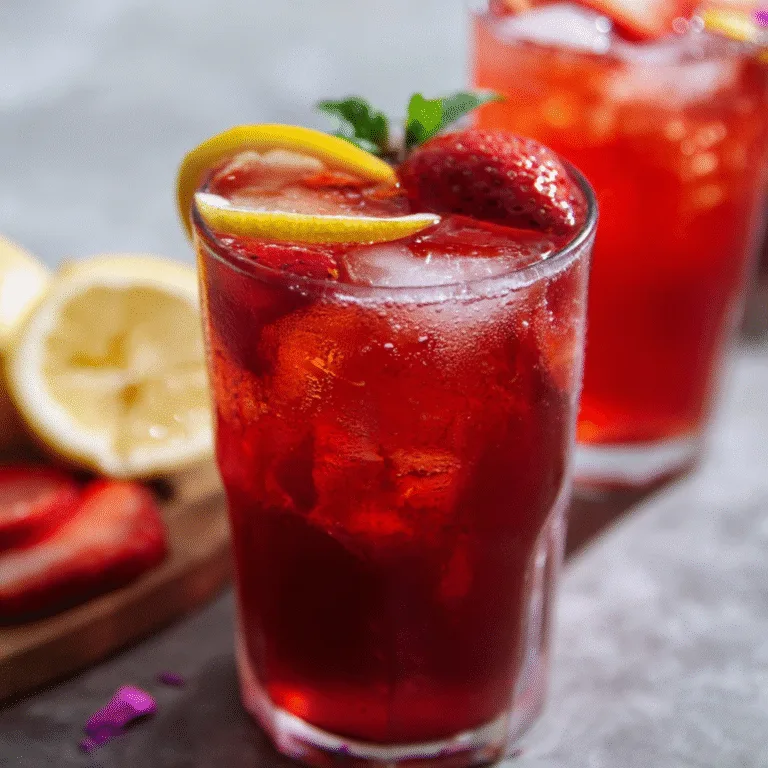 The Best Hibiscus Tea Strawberry Lemonade Refresher