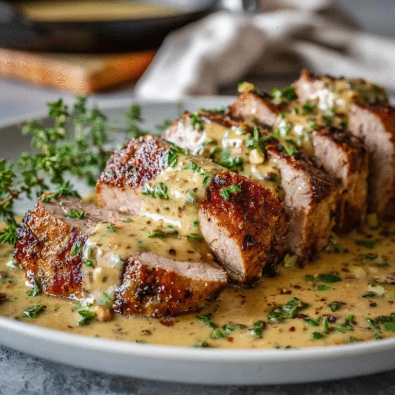 Pork Tenderloin with Dijon Mustard Cream Sauce – A Restaurant-Quality Dinner Made Easy