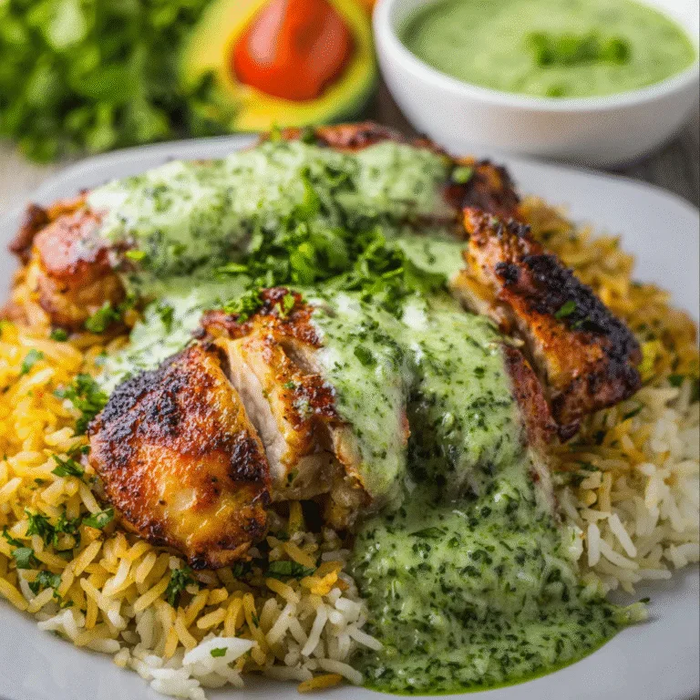 Peruvian Chicken and Rice with Green Sauce – Bold Flavor, Comforting and Bright