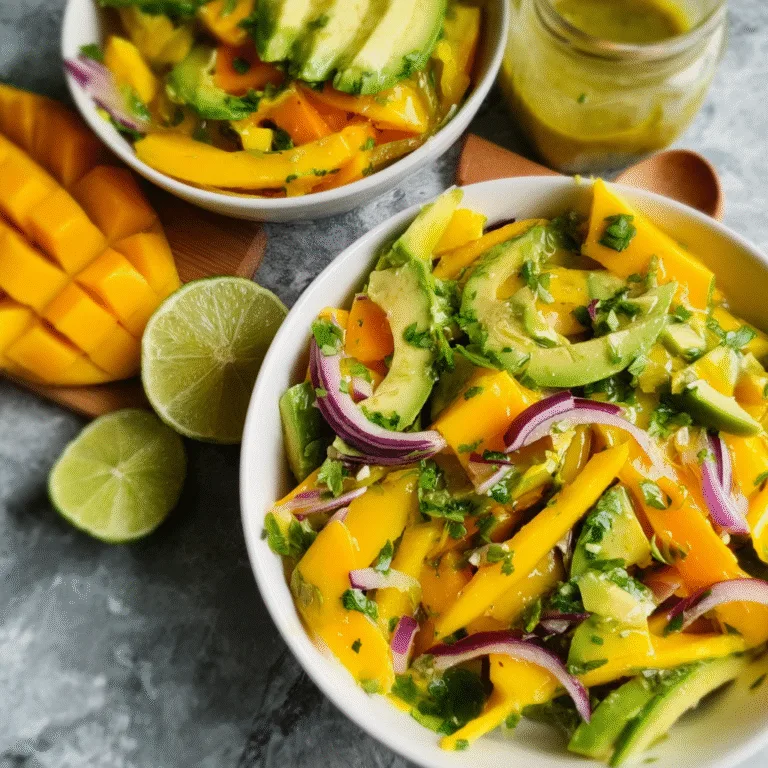 Avocado Mango Salad with Zesty Lime Dressing: Fresh, Bright, and Effortlessly Delicious