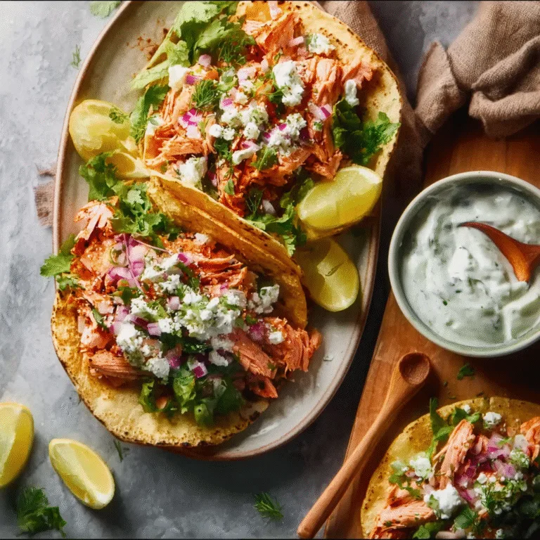 Mediterranean-Style Salmon Tacos: Fresh, Flavorful, and Perfectly Balanced