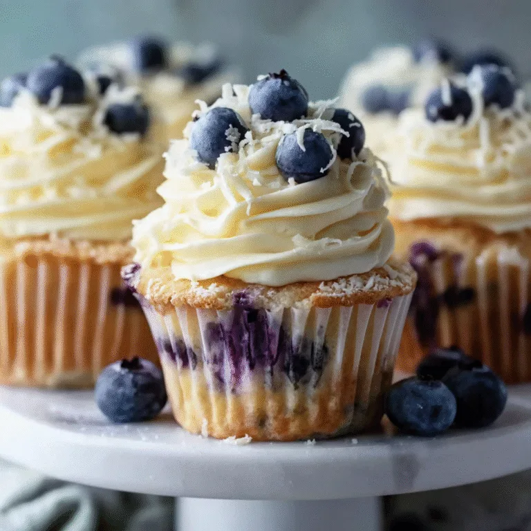 White Chocolate Blueberry Cupcakes: Bakery-Style Elegance at Home