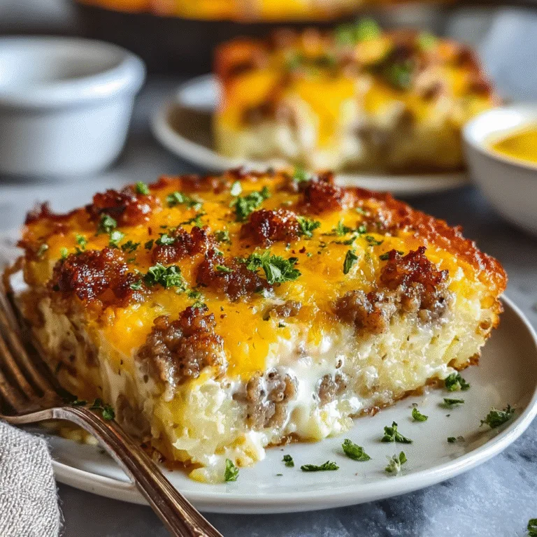 Sausage Egg and Cream Cheese Hashbrown Casserole – The Ultimate Comfort Breakfast