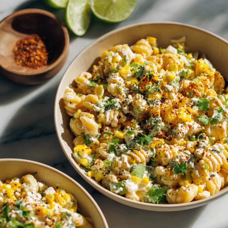 Creamy Mexican Street Corn Pasta Salad (Bold, Creamy, and Crowd-Pleas­ing)