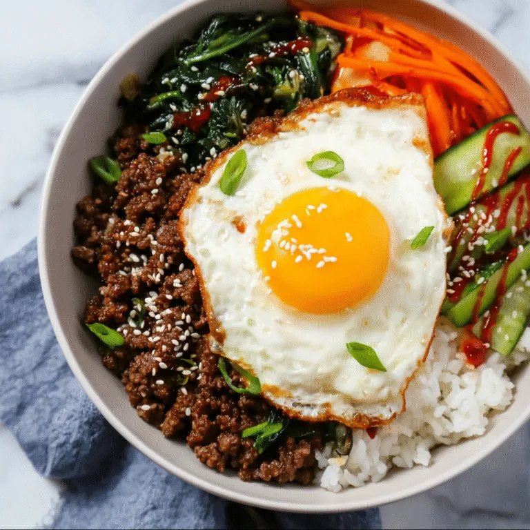 Easy Bibimbap with Ground Beef: A Fast, Flavorful Korean-Inspired Bowl