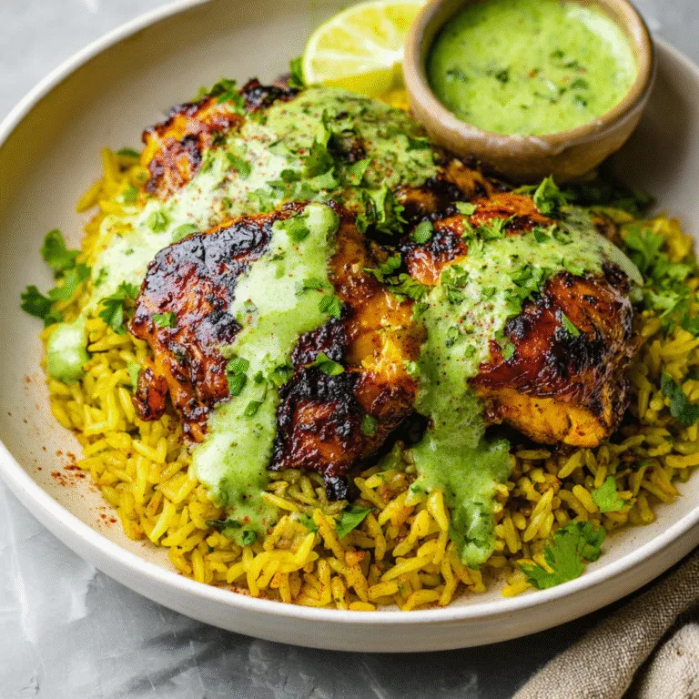 Peruvian Chicken and Rice with Green Sauce – Juicy, Flavorful & Complete Meal!