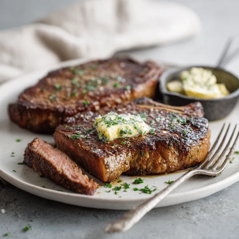 Air Fryer Steaks with Garlic Butter (Juicy, Tender & Foolproof)