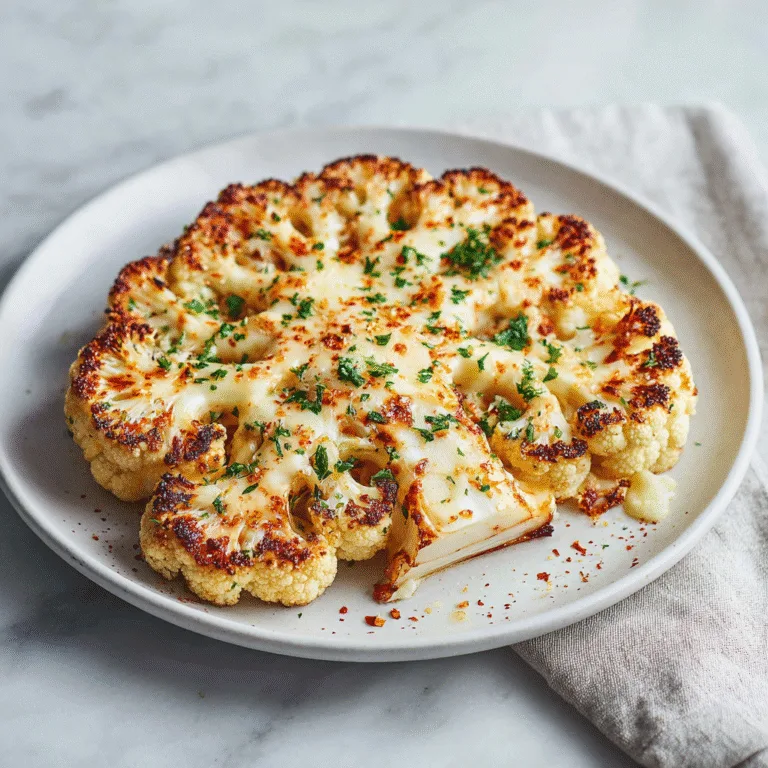 Cheesy Roasted Cauliflower Steak (Golden, Savory & Irresistible)