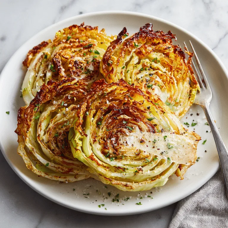 Crispy Roasted Cabbage Steaks (Oven or Air Fryer)
