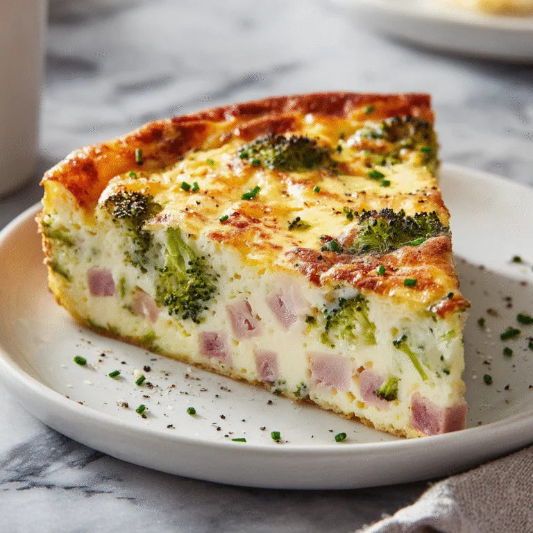 Crustless Quiche with Ham, Broccoli & Cheese (Low-Carb)