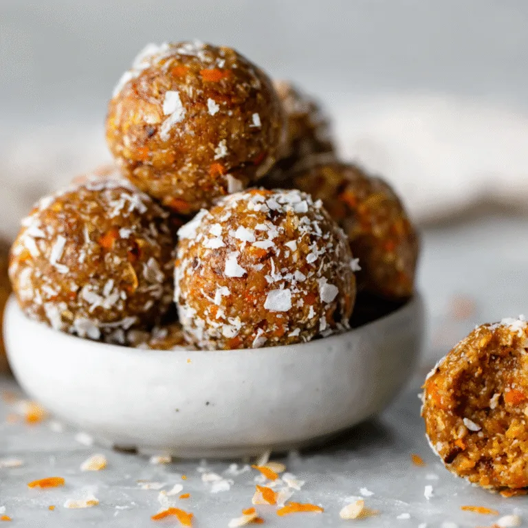 No-Bake Carrot Cake Energy Balls (Healthy & Meal-Prep Friendly)