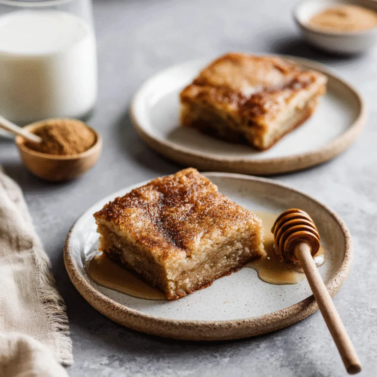 Honey Cinnamon Blondies (Cinnamon Sugar Blondies) – Soft, Chewy & Irresistibly Cozy