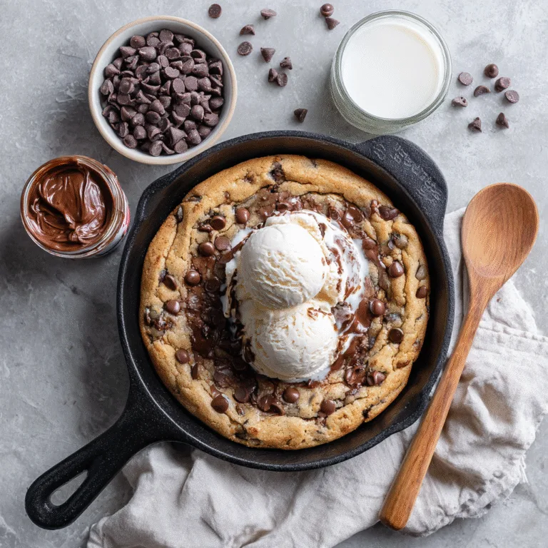 Single Serve Skillet Chocolate Chip Nutella Cookie (Eggless)