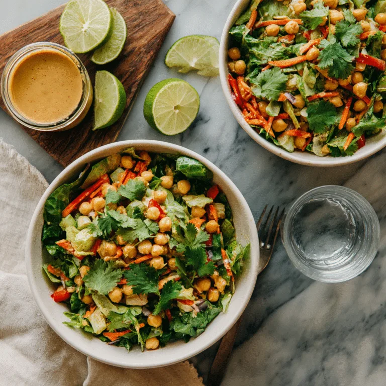 Chopped Thai-Inspired Chickpea Salad with Curry Peanut Dressing