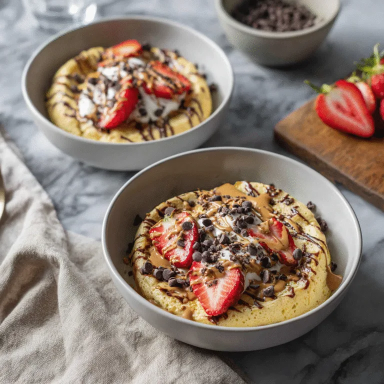 Baked Protein Pancake Bowls – High-Protein, Single-Serve, and No Banana Needed!