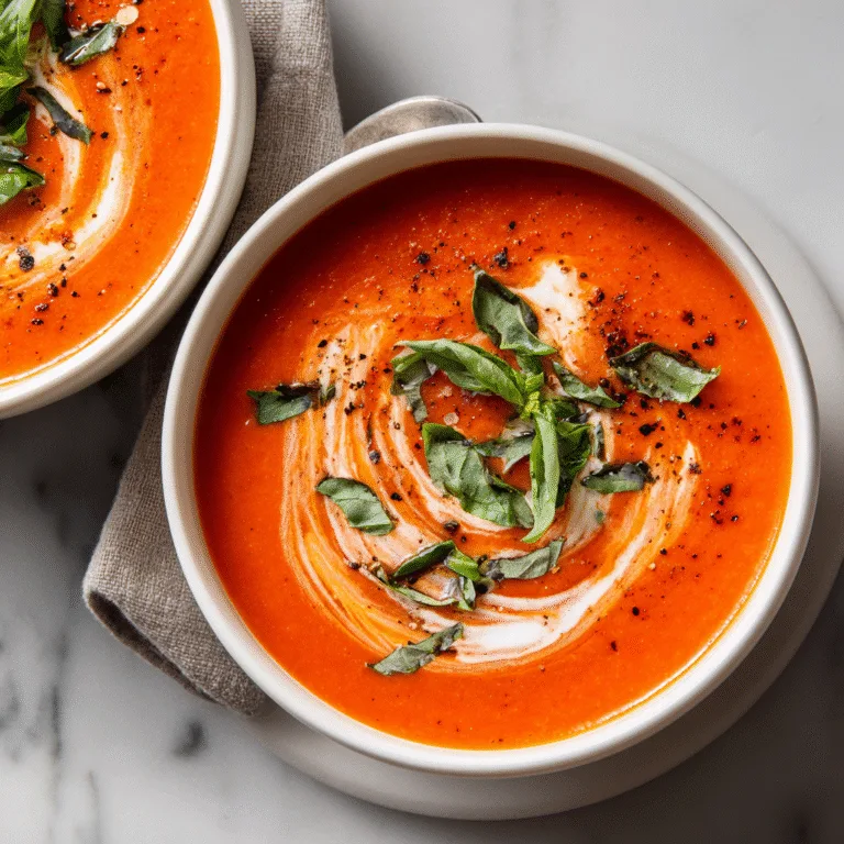 Creamy Roasted Garlic Tomato Soup – Rich, Velvety & Full of Flavor