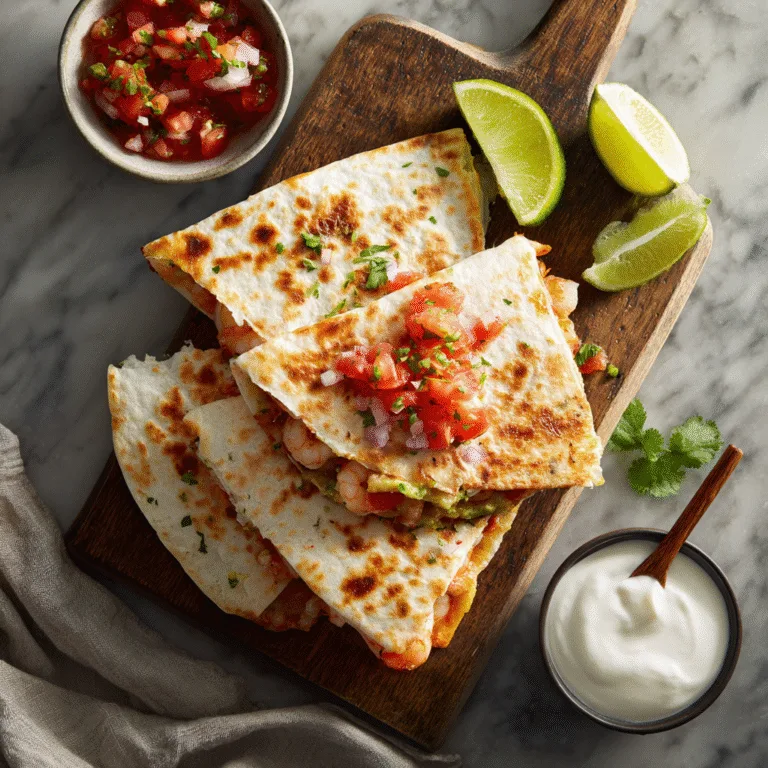 High-Protein Shrimp Quesadillas with Fresh Tomato Avocado Salsa