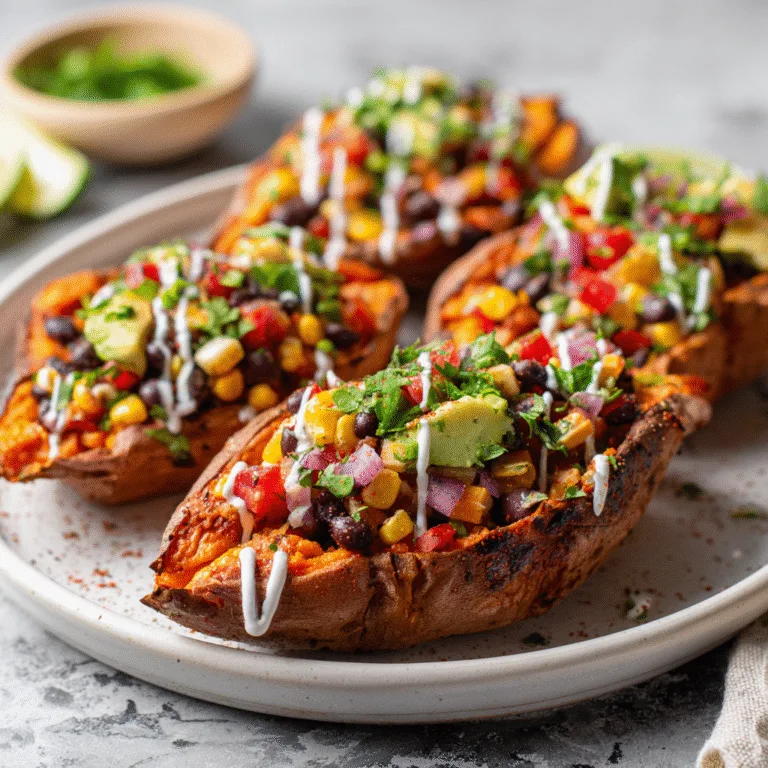 Southwest Stuffed Sweet Potatoes with Black Bean Salsa (Healthy, Hearty & Flavor-Packed!)