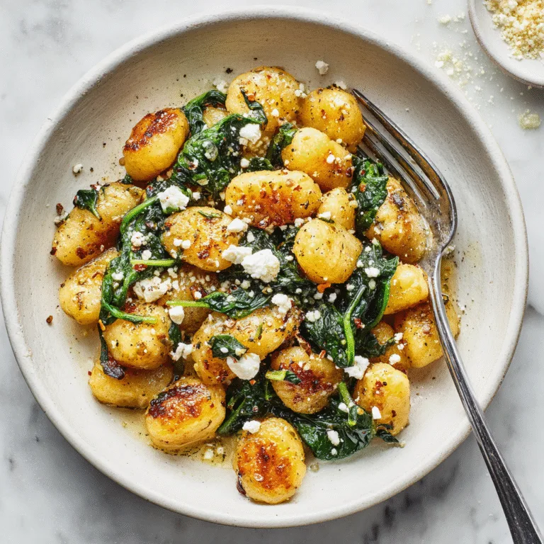 Crispy Gnocchi with Spinach and Feta – A Hug on a Plate