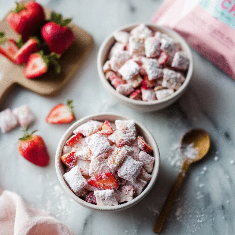 Strawberry Shortcake Puppy Chow (Easy No-Bake Treat)