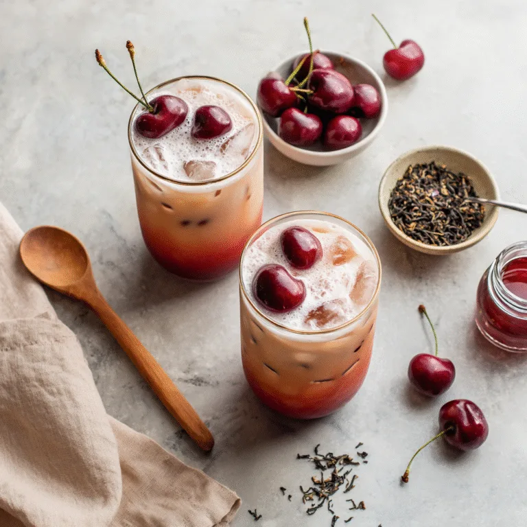Cherry Earl Grey Milk Tea (Hot or Iced)