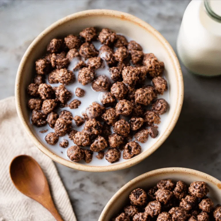 Healthy Homemade Chocolate Puff Cereal (4 Ingredients)