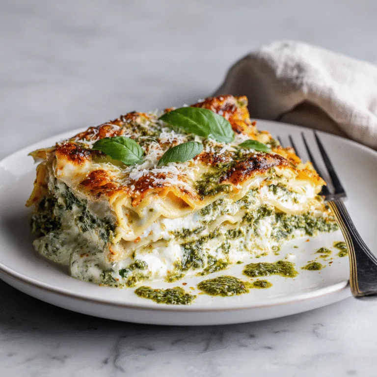 White Pesto Spinach Lasagna