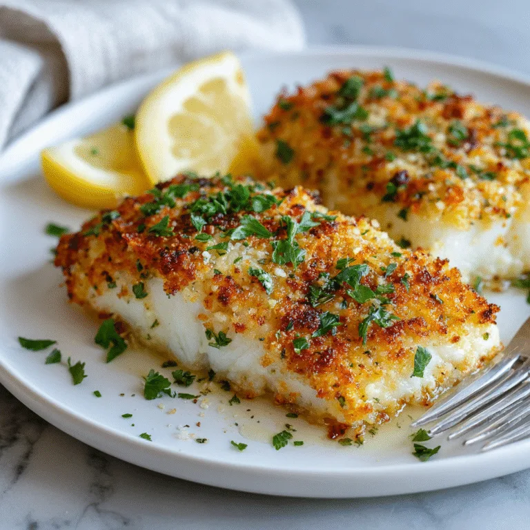 Parmesan Garlic Butter Crusted Halibut
