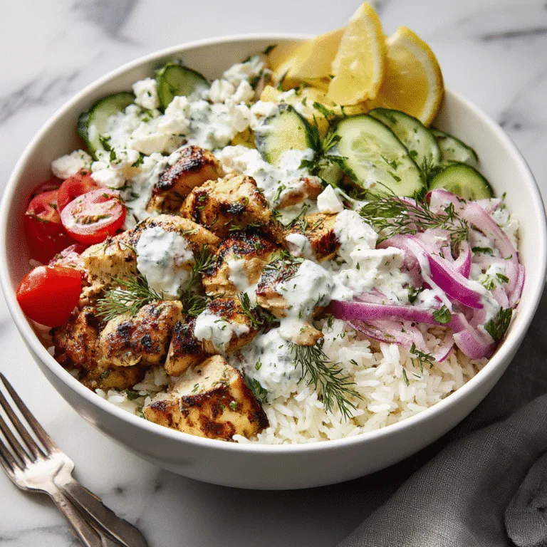 Loaded Chicken Tzatziki Bowls