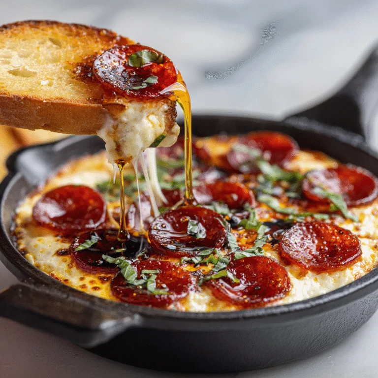 Hot Honey & Basil Pepperoni Pizza Dip