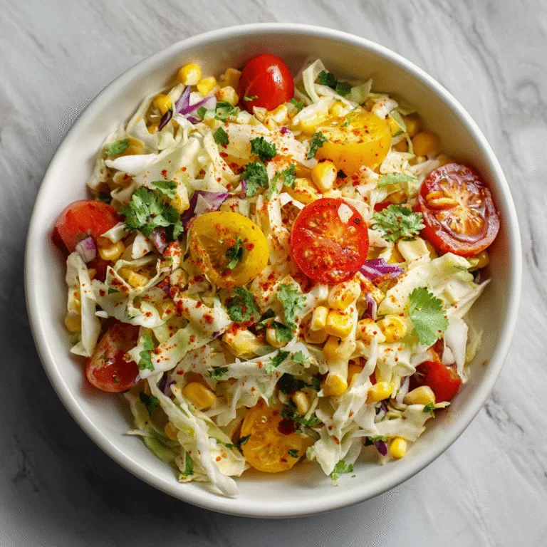 Mexican Coleslaw with Corn, Tomatoes & Lime Dressing