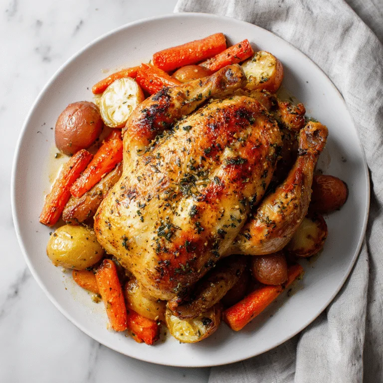 Creole Garlic Butter Roasted Chicken with Vegetables