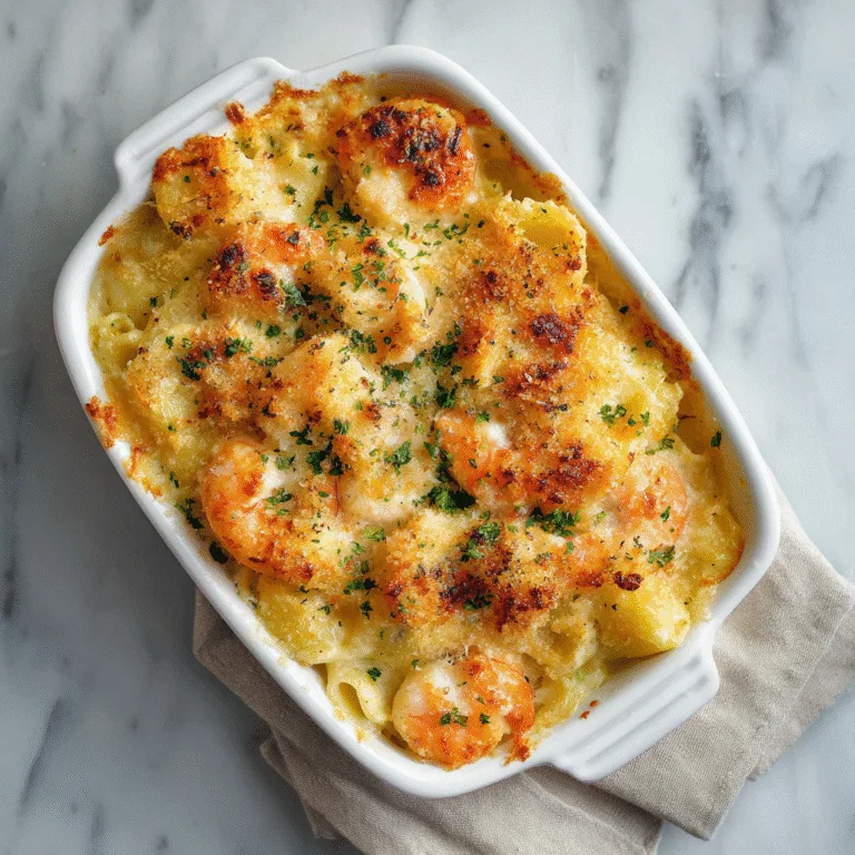 Creamy Seafood Gratin Pasta Bake (No Cream!) – Light, Cheesy & Comforting