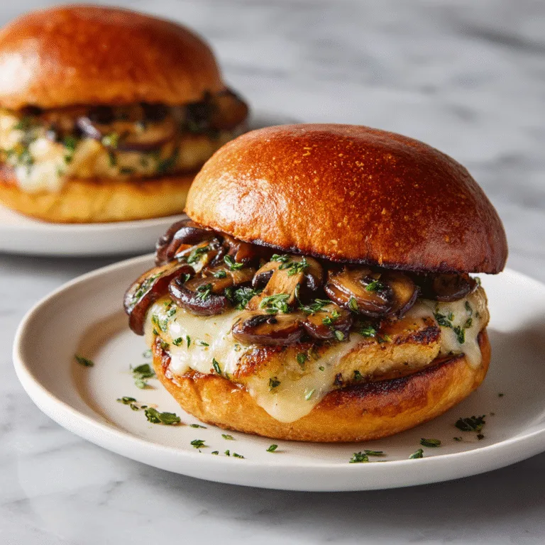 Swiss Mushroom Burgers – Juicy Vegetarian Burger