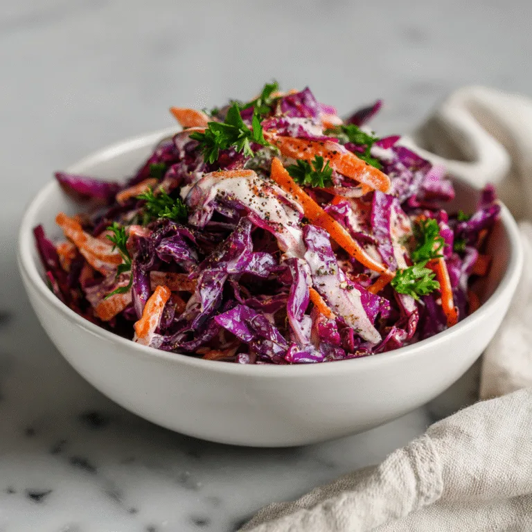 Creamy Red Cabbage Slaw – Crunchy, Colorful & Irresistibly Fresh