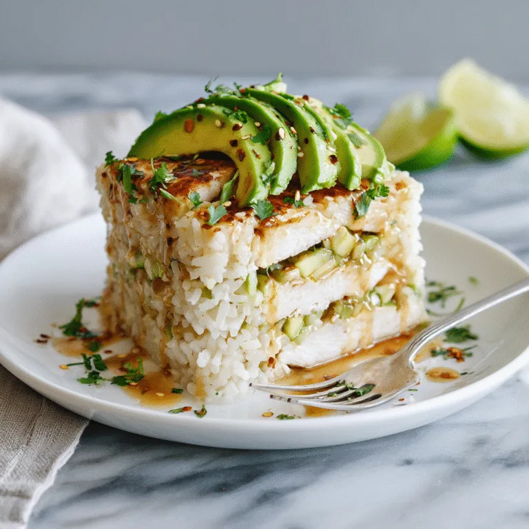 Honey Lime Chicken & Avocado Rice Stack