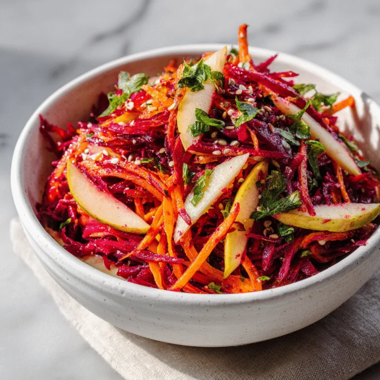 Raw Beet Salad with Apples and Carrots