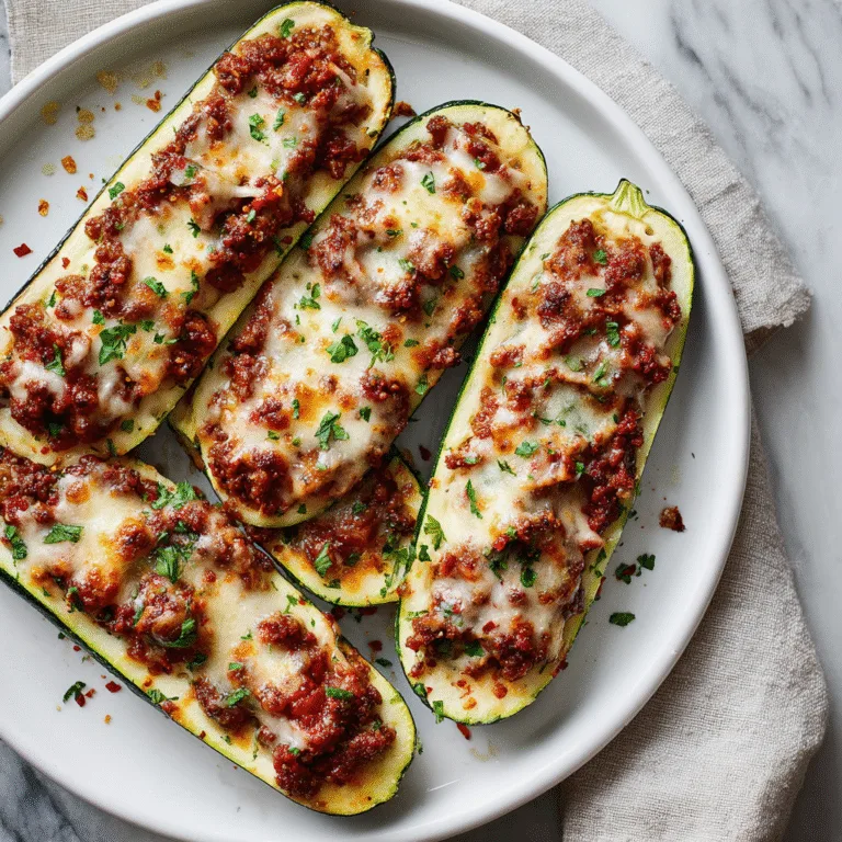 Ground Beef Zucchini Boats