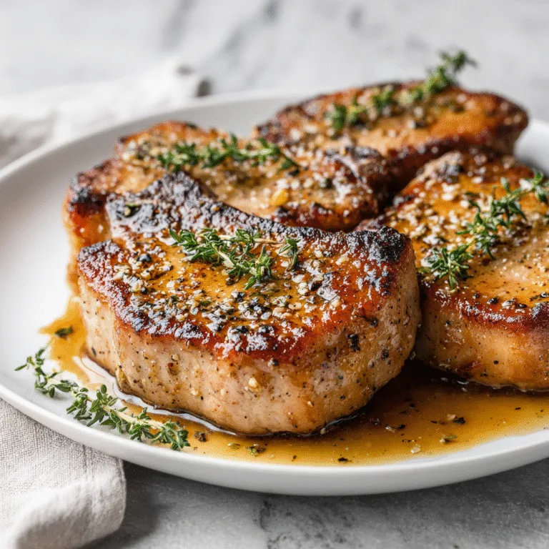 Garlic Butter Pan-Seared Pork Chops (Juicy, Golden & Irresistible)