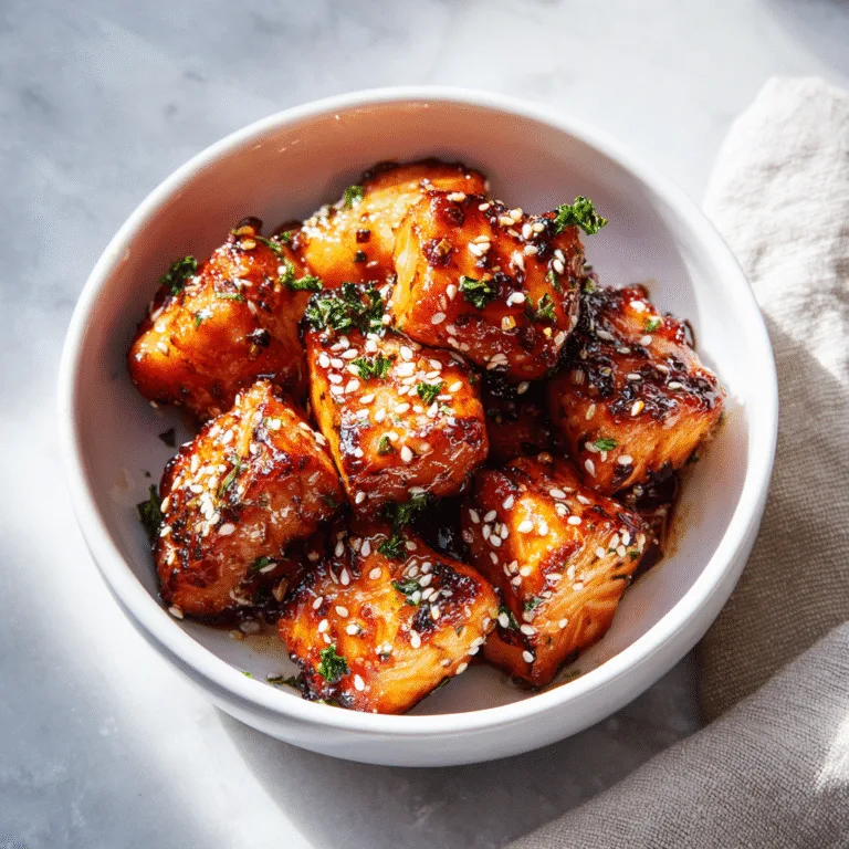 Air Fryer Honey Garlic Salmon Bites – Crispy, Sticky & Irresistible
