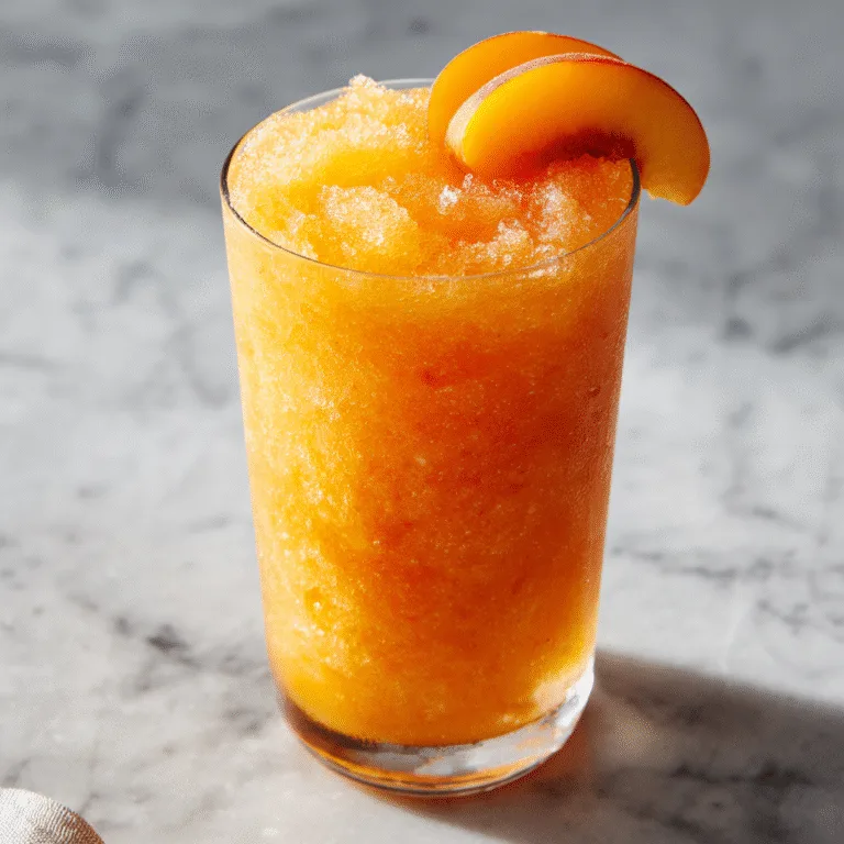 Refreshing Homemade Peach Slurpee