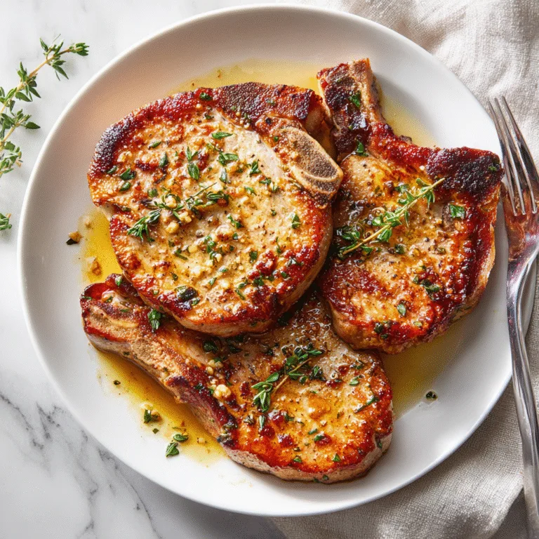 Garlic Butter Pan-Seared Pork Chops