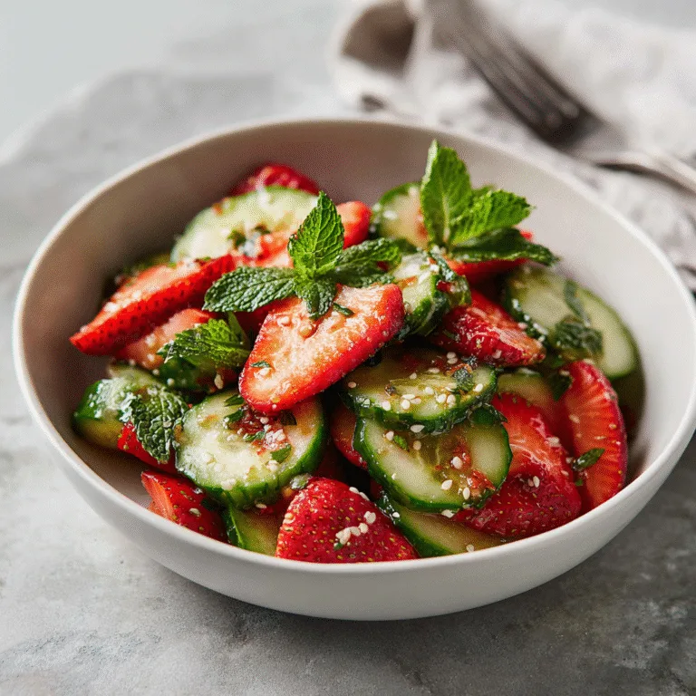 Cucumber Strawberry Salad (6 Ingredients)