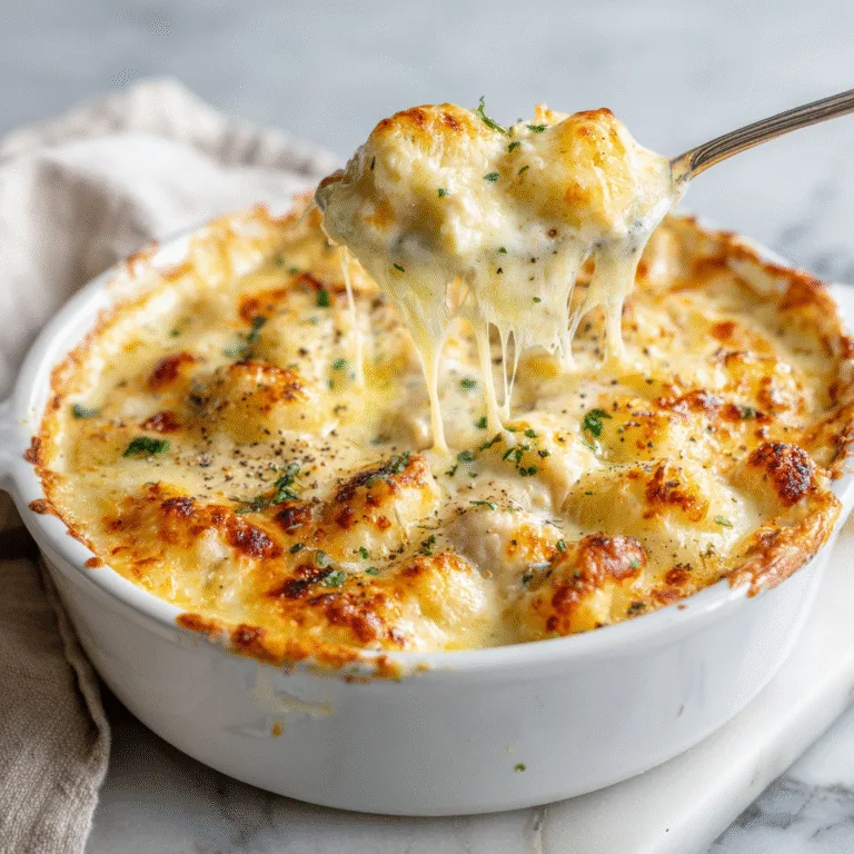Chicken Alfredo Gnocchi Bake (Creamy, Cheesy & Comforting)