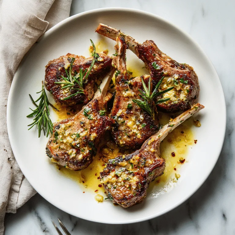 Garlic Rosemary Lamb Chops with White Wine Butter Sauce (Elegant Yet Easy Dinner)
