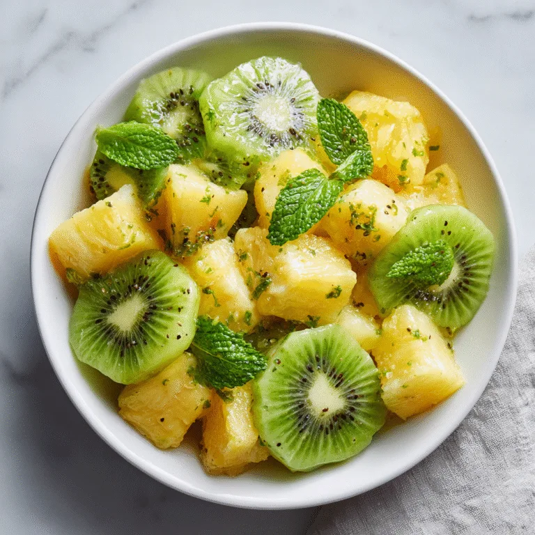 Pineapple Kiwi Salad with Honey Lime Dressing