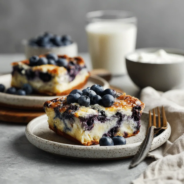 Easy Blueberry Cottage Cheese Breakfast Bake (High-Protein & Meal Prep Friendly)