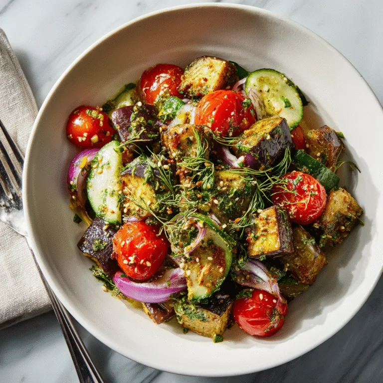 Roasted Mediterranean Eggplant Salad (Fresh, Flavorful & Easy)