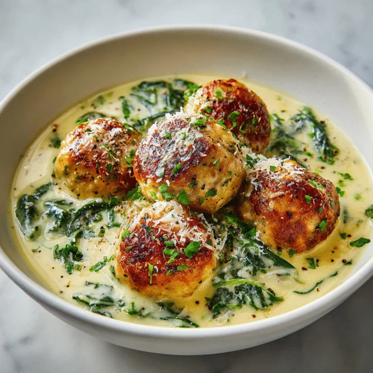 Chicken Florentine Meatballs – Creamy, Tender, and Packed with Flavor