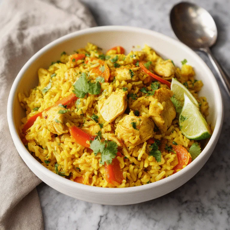 One Pan Thai-Inspired Yellow Curry Chicken & Rice – A Cozy, Flavor-Packed Weeknight Meal